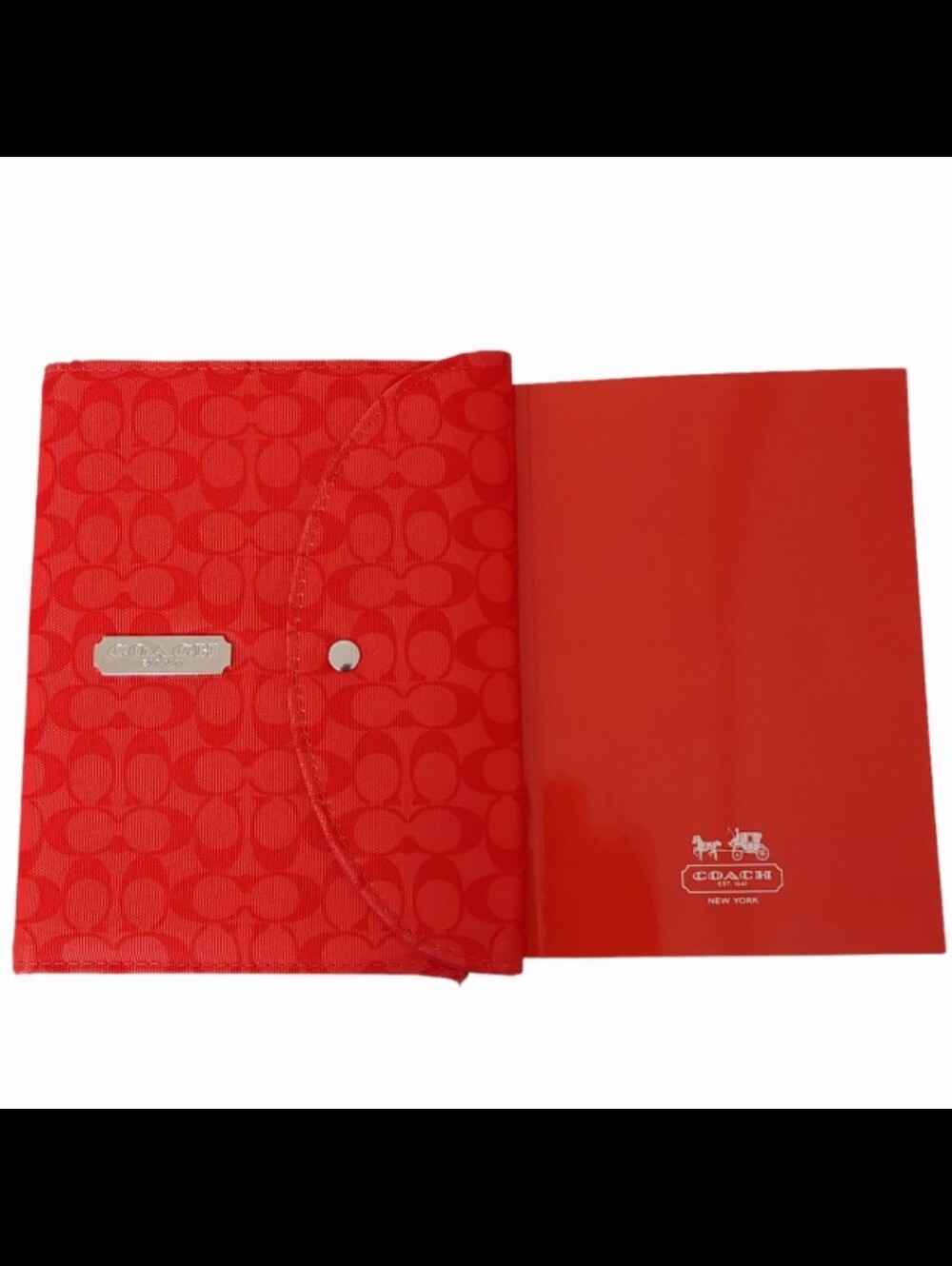 Coach Red Signature Notebook & Cover Holder